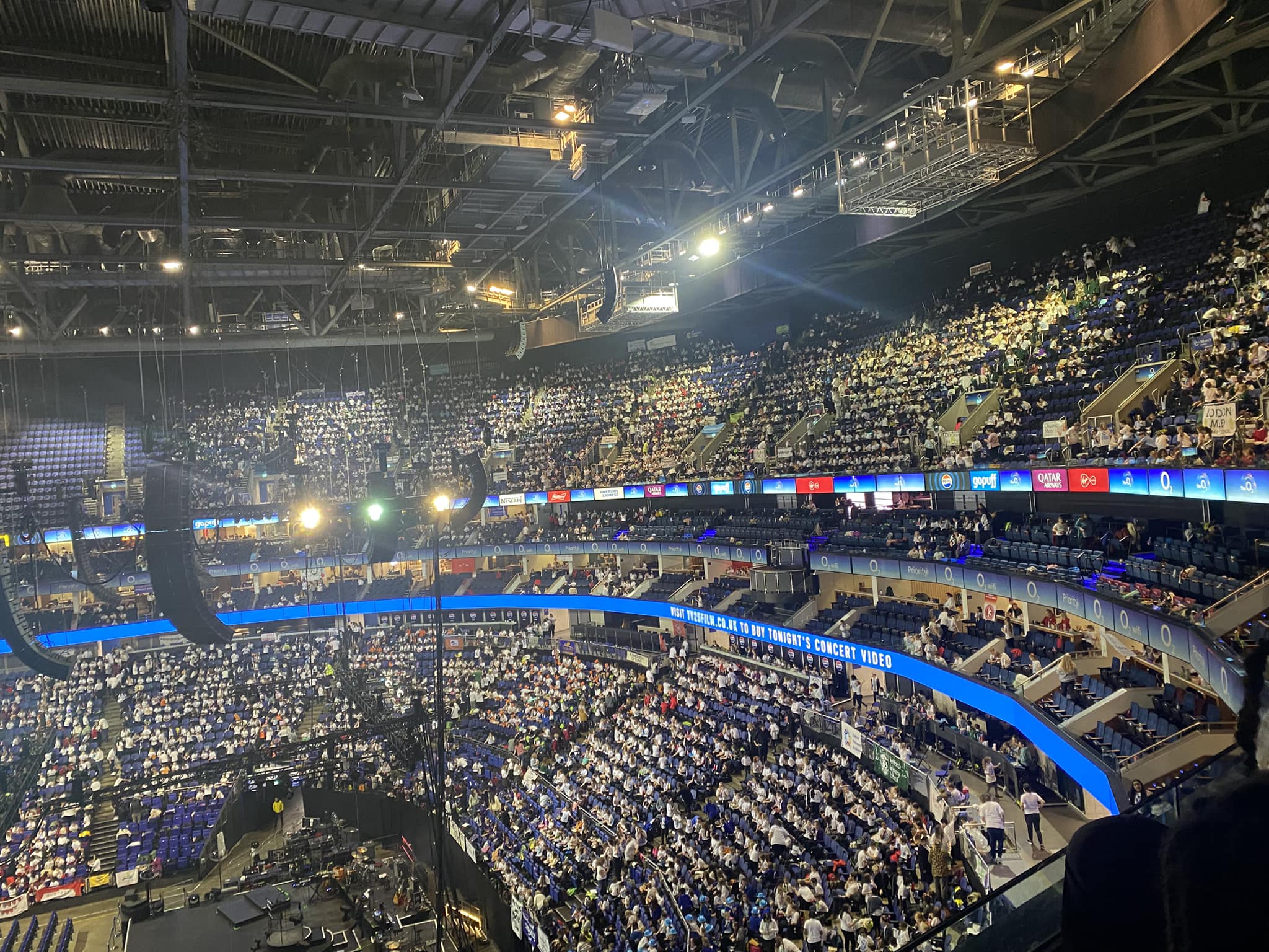 Crowds of children in the 02 Arena